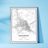 
              Beaumont, Texas Modern Map Print 
            