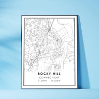 Rocky Hill, Connecticut Modern Map Print 