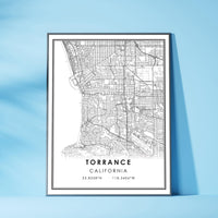 Torrance, California Modern Map Print 