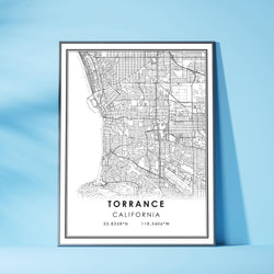 Torrance, California Modern Map Print 