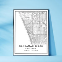 
              Manhattan Beach, California Modern Map Print 
            