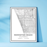 Manhattan Beach, California Modern Map Print 