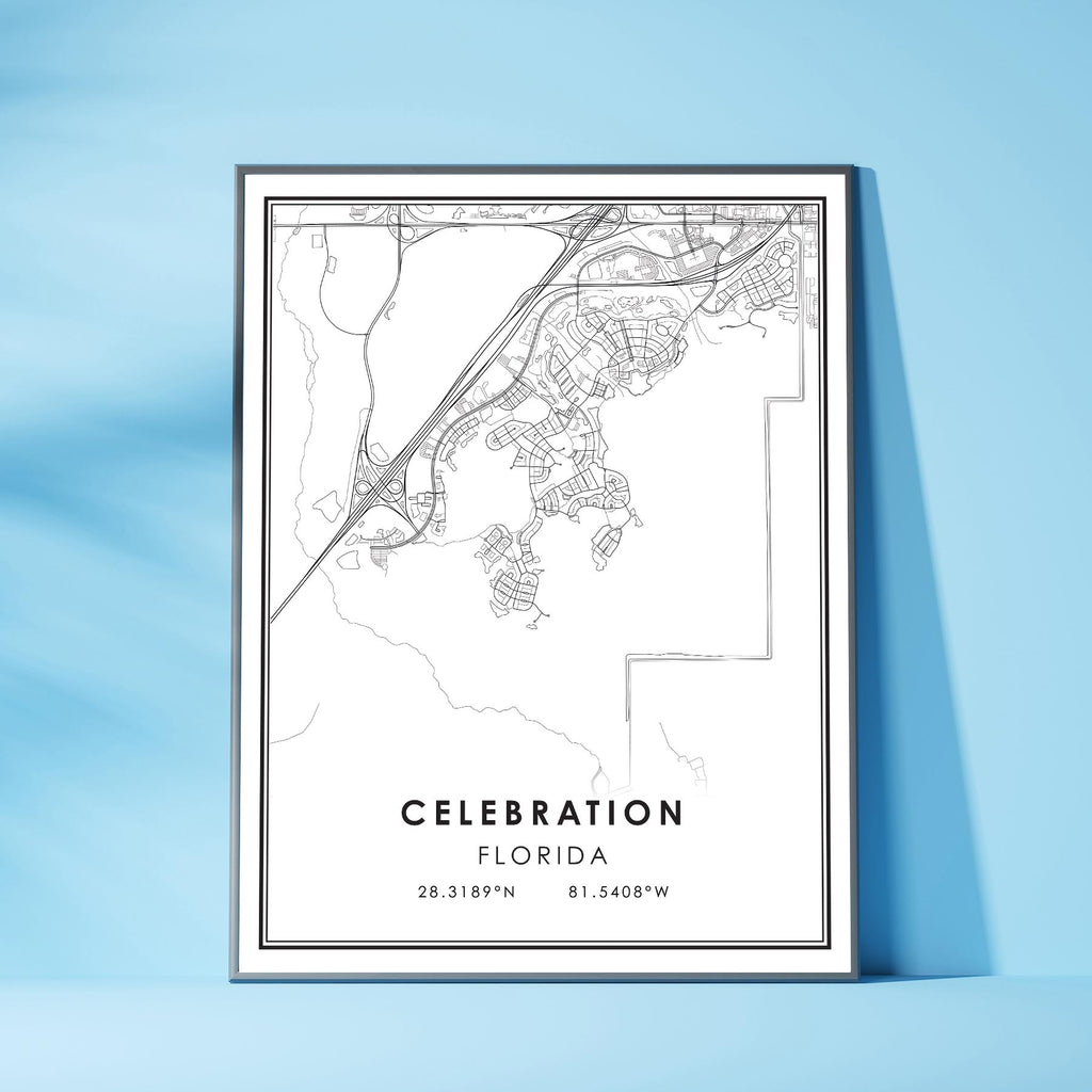 Celebration, Florida Modern Map Print 