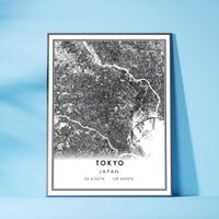 
              Tokyo, Japan Modern Style Map Print 
            