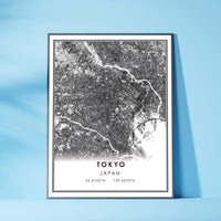 Tokyo, Japan Modern Style Map Print 