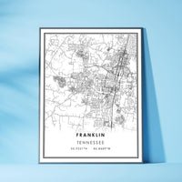 
              Franklin, Tennessee Modern Map Print 
            