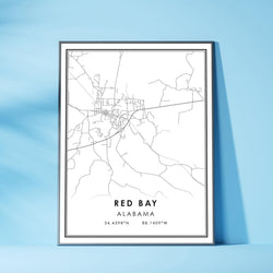 Red Bay, Alabama Modern Map Print 