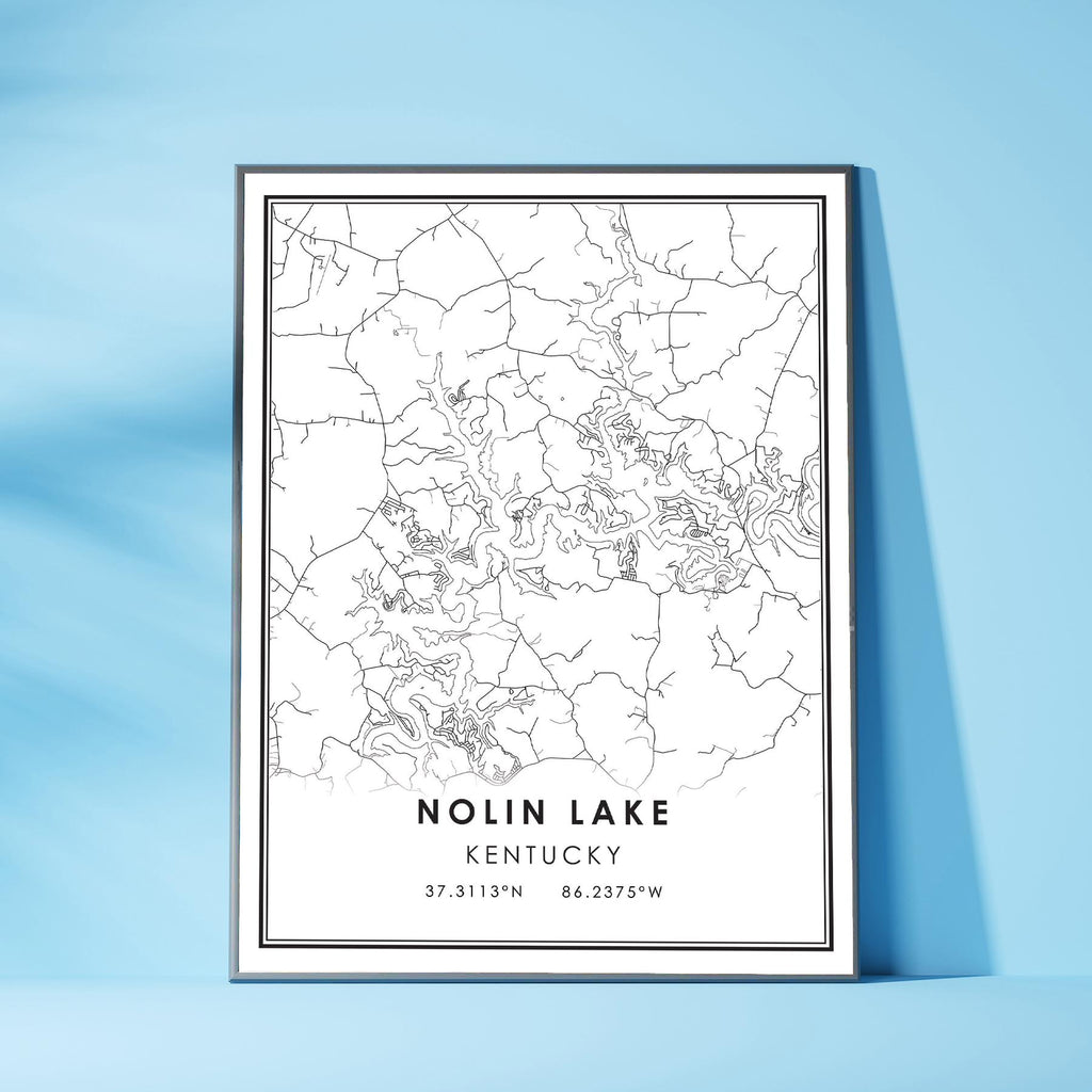 Nolin Lake, Kentucky Modern Map Print 