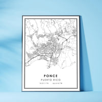 
              Ponce, Puerto Rico Modern Style Map Print 
            