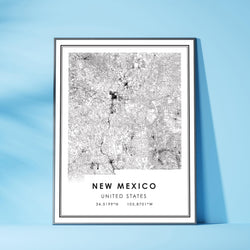 New Mexico, United States Modern Style Map Print