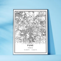 
              Pune, India Modern Style Map Print 
            