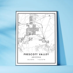 Prescott Valley, Arizona Modern Map Print 