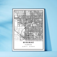 
              Miramar, Florida Modern Map Print 
            