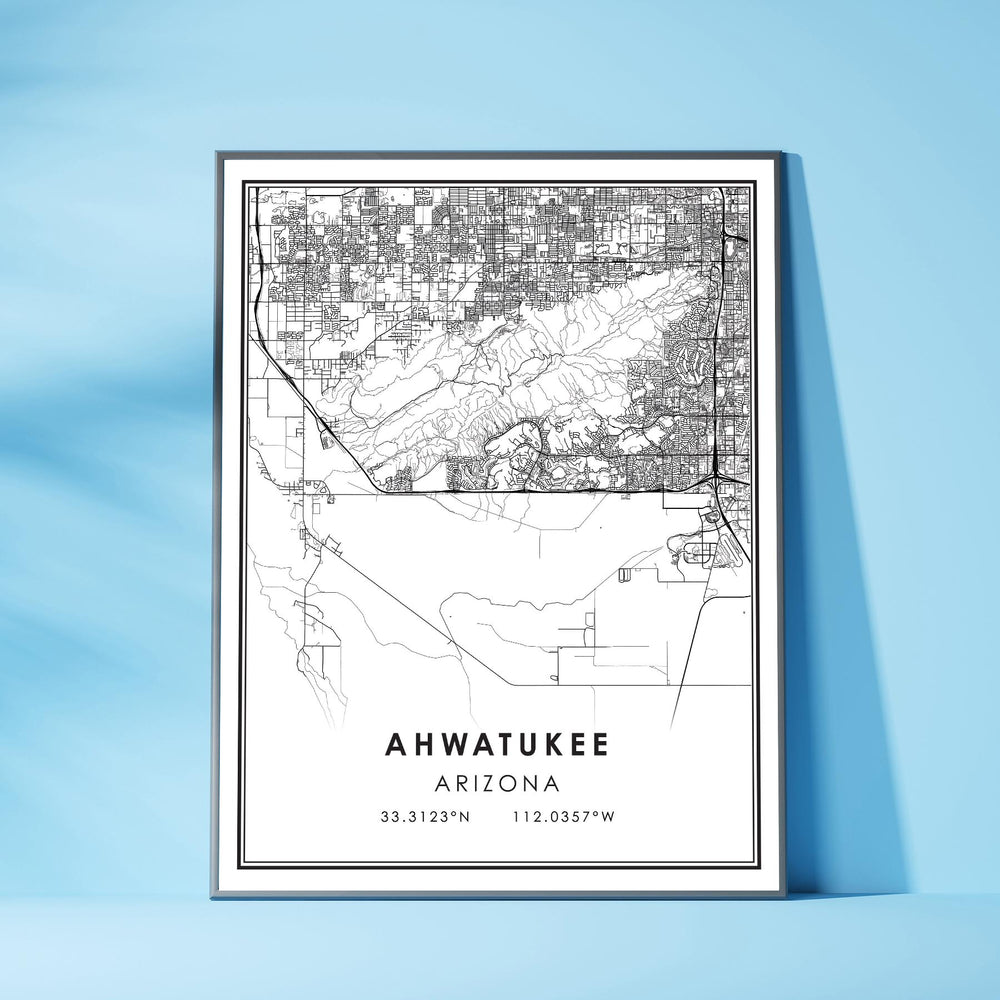 Ahwatukee, Arizona Modern Map Print 