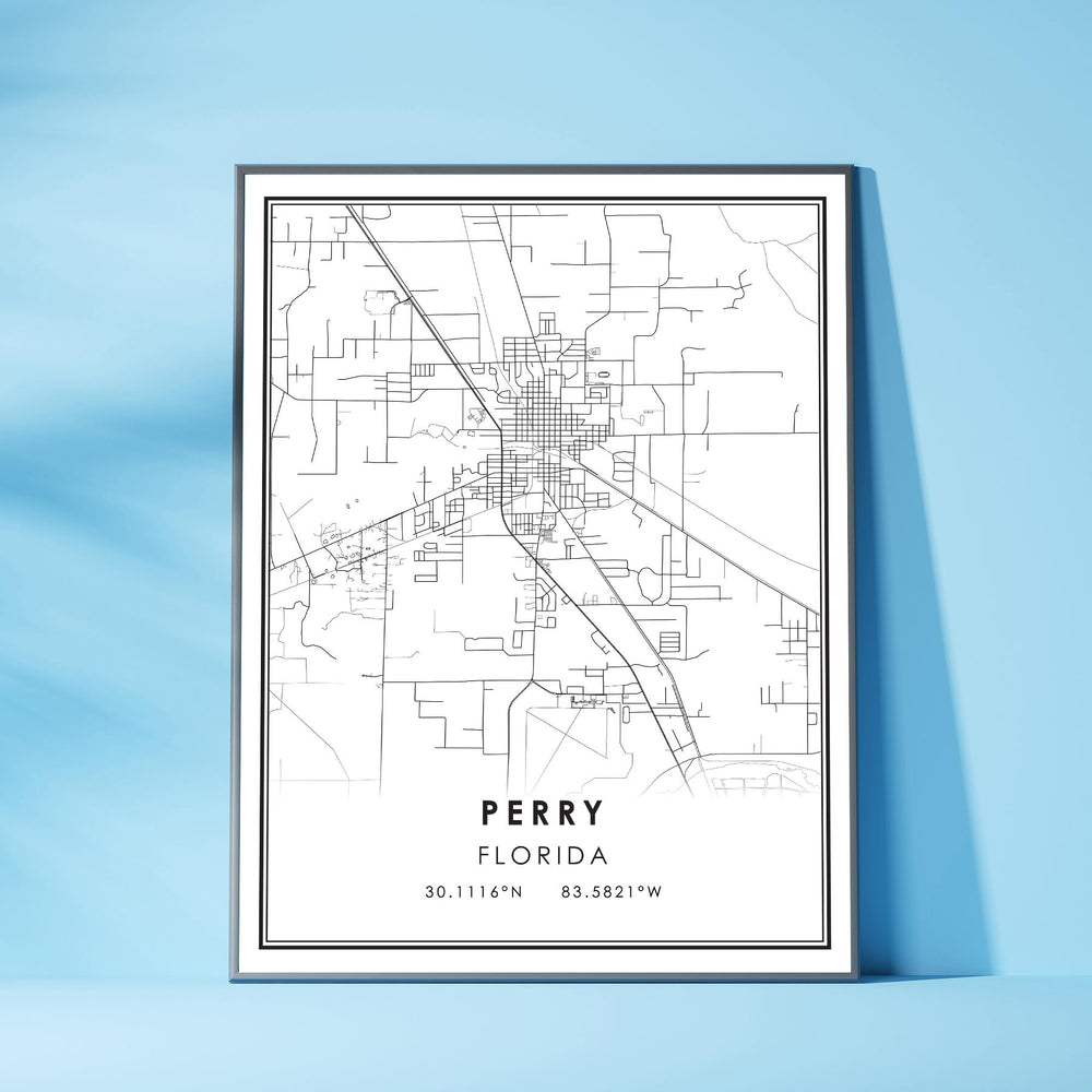 Perry, Florida Modern Map Print 