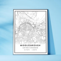 
              Middlesbrough, United Kingdom Modern Style Map Print 
            