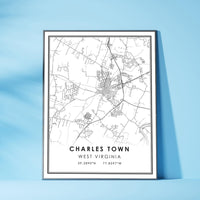 
              Charles Town, West Virginia Modern Map Print 
            