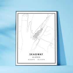 Skagway, Alaska Modern Map Print