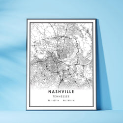Nashville, Tennessee Modern Map Print