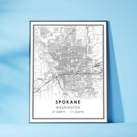 
              Spokane, Washington Modern Map Print 
            