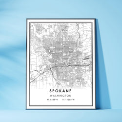 Spokane, Washington Modern Map Print 