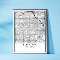 Santa Ana, California Modern Map Print 