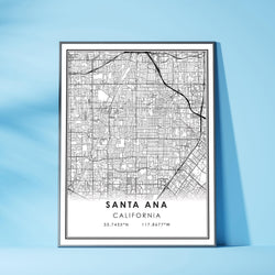 Santa Ana, California Modern Map Print 