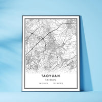 
              Taoyuan, Taiwan Modern Style Map Print 
            