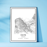 
              Haifa, Israel Modern Style Map Print 
            