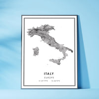 
              Italy, Europe Modern Style Map Print
            