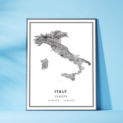 Italy, Europe Modern Style Map Print