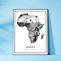 
              Africa Modern Style Map Print 
            