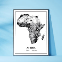 Africa Modern Style Map Print 