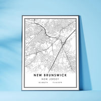 New Brunswick, New Jersey Modern Map Print 