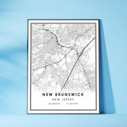 New Brunswick, New Jersey Modern Map Print 