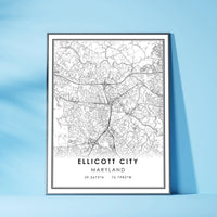 
              Ellicott City, Maryland Modern Map Print 
            