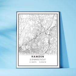 Hamden, Connecticut Modern Map Print 
