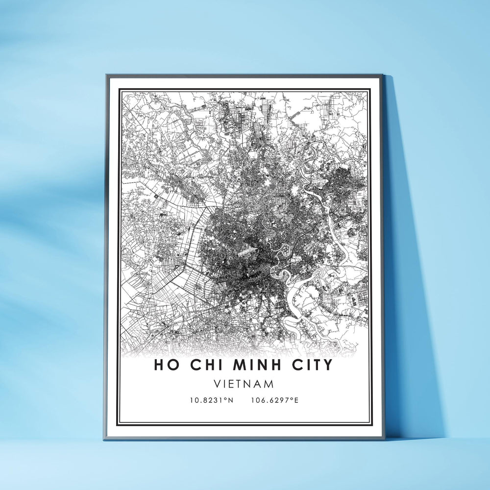 Ho Chi Minh City, Vietnam Modern Style Map Print 