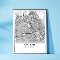 
              San Jose, California Modern Map Print 
            