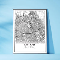 San Jose, California Modern Map Print 