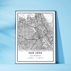 San Jose, California Modern Map Print 