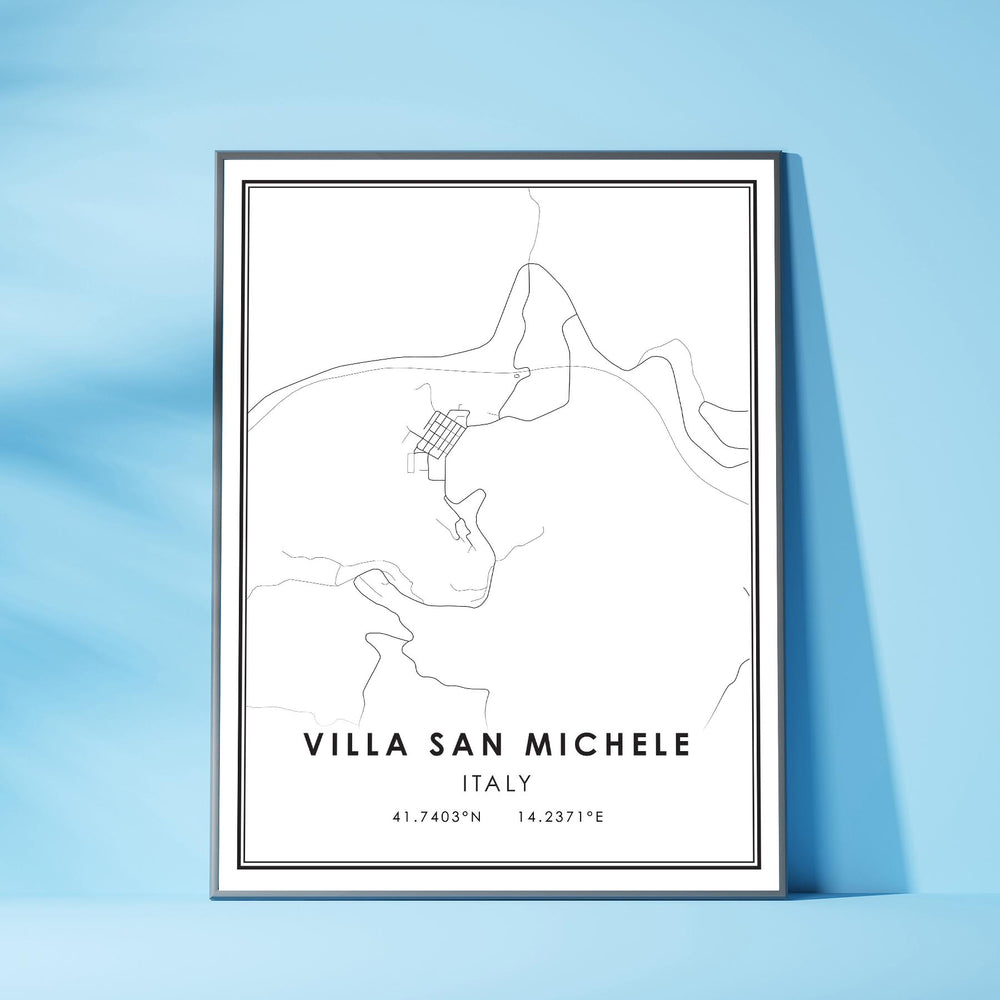 Villa San Michele, Italy Modern Style Map Print 