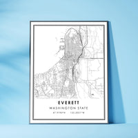 
              Everett, Washington State Modern Map Print 
            