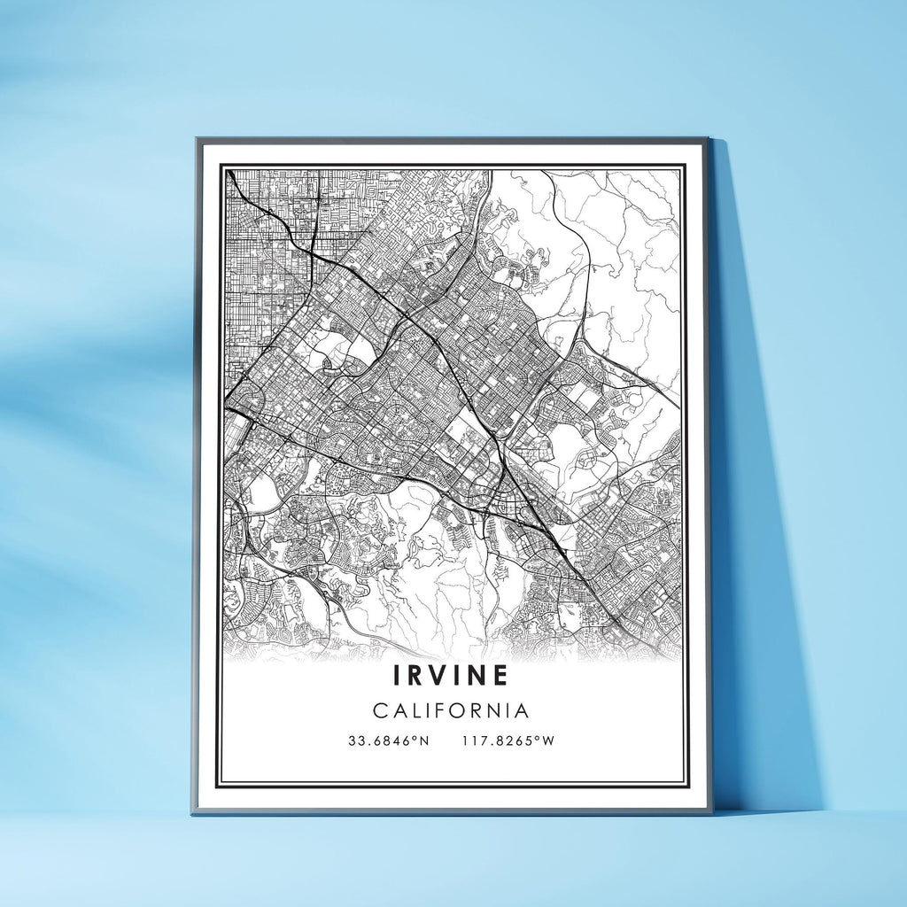 Irvine, California Modern Map Print 