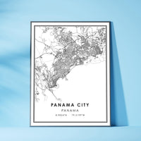 
              Panama City, Panama Modern Style Map Print 
            