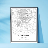 
              Brantford, Ontario Modern Style Map Print 
            