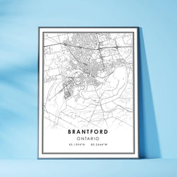 Brantford, Ontario Modern Style Map Print 