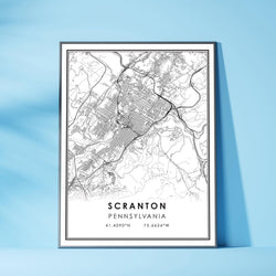 Scranton, Pennsylvania Modern Map Print