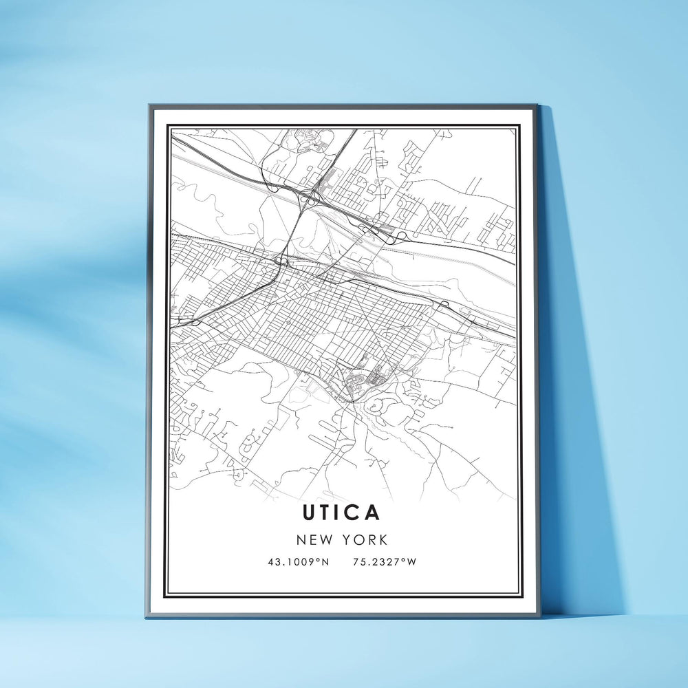 Utica, New York Modern Map Print 