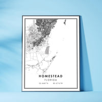 
              Homestead, Florida Modern Map Print 
            